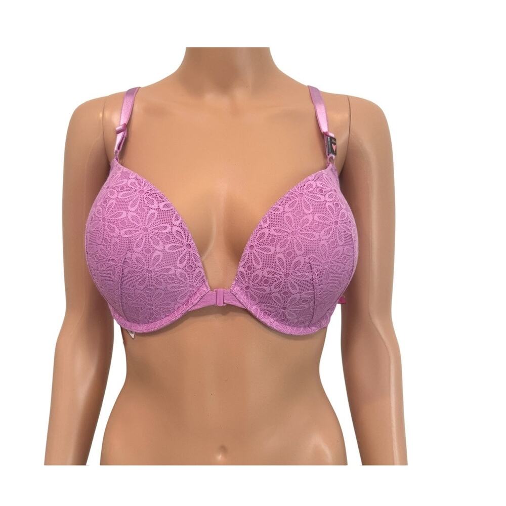 Victoria's Secret 34DD push up underwire strappy front close bra BC 3191
